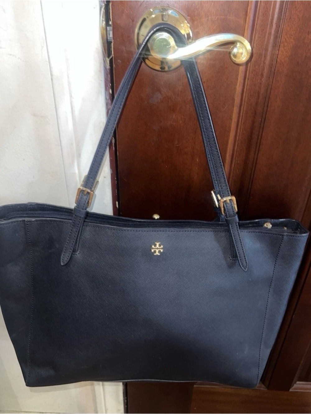 Tory burch tote navy blue bag